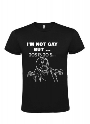 Tricou i&amp;rsquo;m not gay 20 $ is 20 $, 100% bumbac, cod produs T18 foto