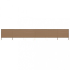 vidaXL Paravan anti-v&acirc;nt cu 6 panouri, gri taupe, 800 x 160 cm textil 47183