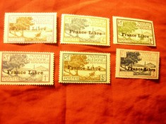 Serie Noua Caledonie 1941 supratipar France Libre ,6val.sarn. ,val.3 si10 fara g