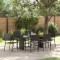 vidaXL Set de masă pentru grădină 7 pcs Negru 190 x 80 x 75 cm 3365424