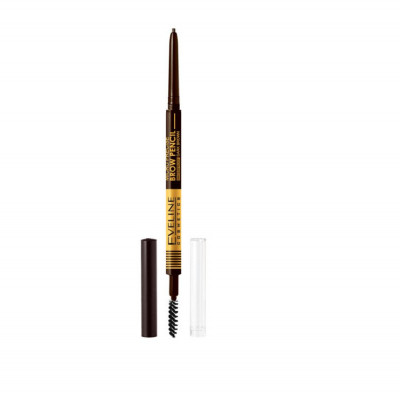 Creion pentru sprancene cu perie, Eveline Cosmetics, Micro Precise Brow Pencil, nuanta 03 Dark Brown foto