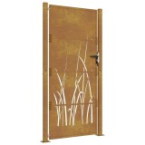 Cumpara ieftin Poarta pentru gradina, 105x205 cm, otel corten, model iarba