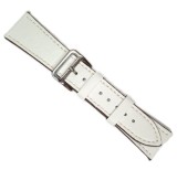 Cumpara ieftin Curea Ceas Piele Naturală Două Straturi &ndash; Albă &ndash; Quick Release &ndash; 22 mm Telescop