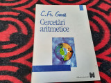 CARL FRIEDRICH GAUSS CERCETARI ARITMETICE