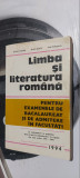LIMBA SI LITERATURA ROMANA BACALAUREAT ADMITERE IN FACULTATI BARBOI BOATCA