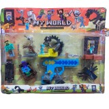 Set figurine MY World Minecraft cu pistol