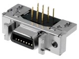 Conector MDR 14 pini ecranat cu fixare clichet soclu mamă 500V