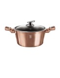 Oala Berlinger Haus din aluminiu turnat cu capac sticla 2.5 litri &ndash; Rose Gold