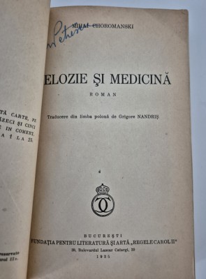 Carte veche Mihai Choromanskii Gelozie si medicina foto