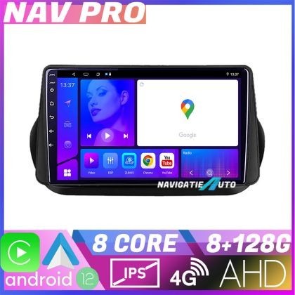 Navigatie Peugeot Bipper Citroen Nemo Fiat Qubo 2008 2017 EDOTEC-LITE Android radio gps internet Octa core 8 128 Carplay v1 CarStore Technology