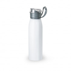 Sticla sport de apa, 650 ml, Everestus, SB24, aluminiu, plastic, alb, saculet de calatorie inclus foto