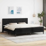 vidaXL Cadru de pat cu saltea cu headboard Negru 180 x 200 cm Catifea 3415070