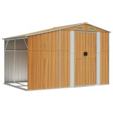 Cumpara ieftin Sopron de gradina maro deschis 277x192,5x179 cm otel galvanizat
