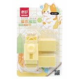 Radiera, Model Labuta de Pisica, cu 2 Rezerve, Reglare Pull-Push, din Cauciuc, Galben