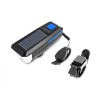 Lampa Bicicleta LED Solara, Claxon 120dB, 2000mAh, 350 Lumeni, USB, 3 Moduri, Rezistenta Apa, Malatec - Buton Albastru