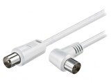 Cablu TV Coaxial 75&Omega; 1,5m Alb Dublu Ecranat, Goobay
