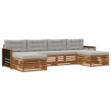 vidaXL Seturi de canapele cu pernă 6 pcs Lemn Solid de Acacia 3383684
