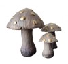Statueta decorative, Set 3 Ciuperci, Gri, 20 cm, DVTEB001