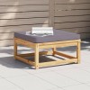 Taburet Gradina Gossi Lemn Acacia Masiv, cu Perna Gri Inchis 63x63x30 cm, Exterior, Design Modular