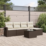 Gossi set canapele de gradina cu perne, 6 piese, maro, poliratan