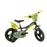 Bicicleta Copii Dino Bikes 12 inch, Aventurile Dinozaurului, 3-4 Ani, Roti Ajutatoare, Fabricata in Italia