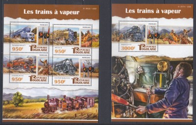 Togo 2015 - LOCOMOTIVE cu ABURI - BL+ KB - MNH foto