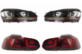 Faruri LED VW Golf 6 VI (2008-2013) Golf 7 3D Design Red Strip GTI LED Dinamic cu Stopuri R20 Performance AutoTuning