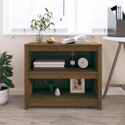 Bibliotecă, maro miere, 80x35x68 cm, lemn masiv de pin foto