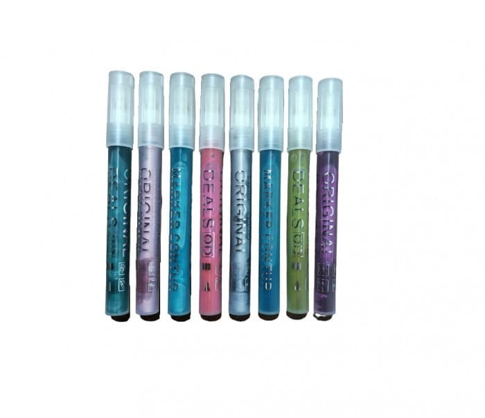 Set 8 Markere Multifunctionale Colorate cu Sclipici pentru Contur, Profesionale - CBD Coral Best Deals Rotund Multicolor 8 x Bucati 8 Rotund 2 mm