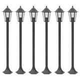St&acirc;lp iluminare grădină, 6 buc., bronz, 110 cm, aluminiu, E27