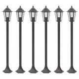 VidaXL St&acirc;lp iluminare grădină, 6 buc., bronz, 110 cm, aluminiu, E27