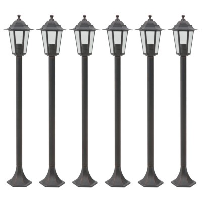 Gossi stalp iluminare gradina, 6 buc., bronz, 110 cm, aluminiu, e27 foto