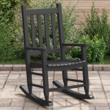 Scaun Balansoar Copii vidaXL, Lemn Plop, Negru, 6-12 Ani, Max 110kg, Interior/Exterior
