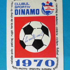 Clubul sportiv DINAMO Bucuresti calendar anul 1970