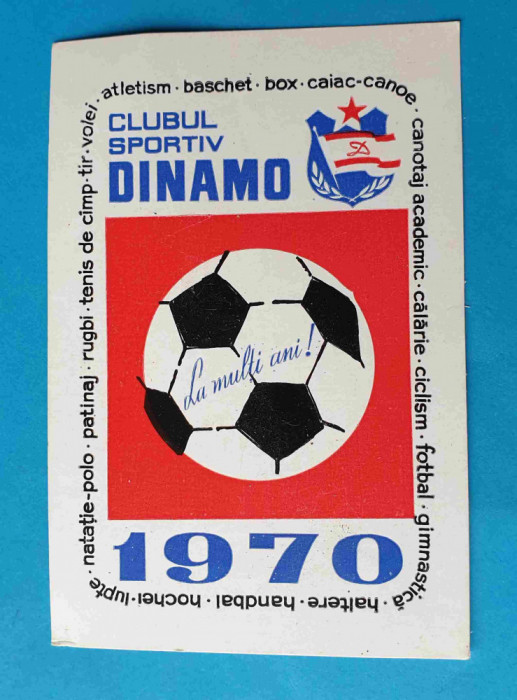 Clubul sportiv DINAMO Bucuresti calendar anul 1970