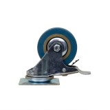 Roata pentru mobila, rola de cauciuc, pivotanta cu frana 2.5 inchi, albastru Z-TOOLS / ZTS 8121