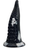 Dildo Kraken, Silicon Lichid, Negru/Alb, 23 cm