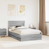 vidaXL Cadru de pat cu sertar Gri Sonoma 120 x 200 cm Lemn Ingineresc 3410196