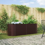 Gossi pat ridicat pentru gradina maro 240x80x81 cm din otel galvanizat