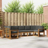 vidaXL Set de canapele de exterior cu pernă 7 pcs Natural și Antracit 3366925