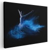 Tablou balerina dansand prin nor de pulbere albastru, negru 1606 Tablou canvas pe panza CU RAMA 70x100 cm