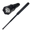 Set Autoaparare: Lanterna Electrosoc Police LED 1000KV + Baston Telescopic Otel 54cm, Acumulator, Negru, Ideallstore