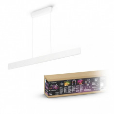 Lustra LED RGBW integrat Philips Ensis HUE, Bluetooth, 2 x 39W, 6000 lm, lumina alba/color, Aluminiu, Alb foto