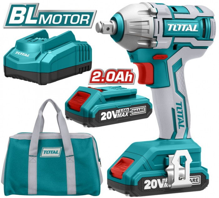 Total- Masina De Insurubat Cu Impact Cu Acumulator 20v-2.0ah Li-ion (2 Acumulatori) - 1/2