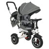 Tricicleta 3in1 105x52x94 cm, sezut rotativ 360°, roti fara aer, copertina reglabila, gri Household NewTrend