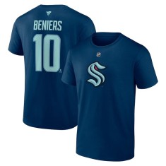 Seattle Kraken tricou de bărbați Matty Beniers #10 Stack Logo Name &amp;amp; Number - M