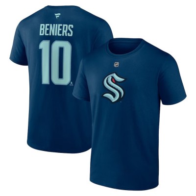 Seattle Kraken tricou de bărbați Matty Beniers #10 Stack Logo Name &amp;amp;amp; Number - XL foto