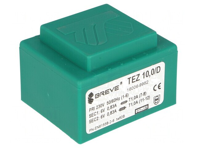 Transformator &icirc;ncapsulat 10VA 230V 6V 833mA