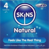 Prezervative Skins Natural, format compact, 4 buc