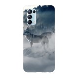 Husa compatibila cu Oppo A72 model Nordic art wolf, Silicon, TPU, Viceversa, Transparent, Carcasa